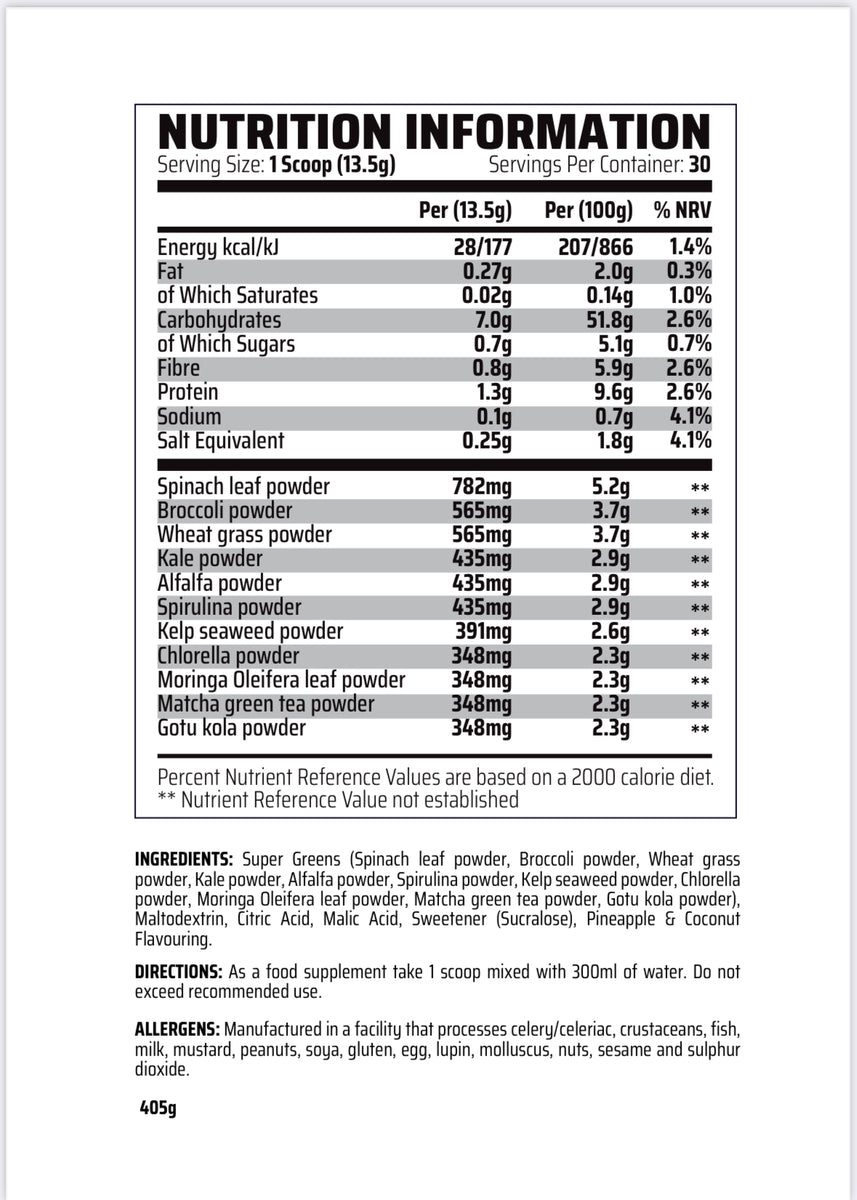 GRN - Concentrated Super Greens Formula â Spartan Protein